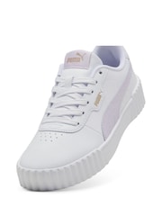Puma White Ecru Womens Carina 3.0 Sneakers - Image 4 of 6
