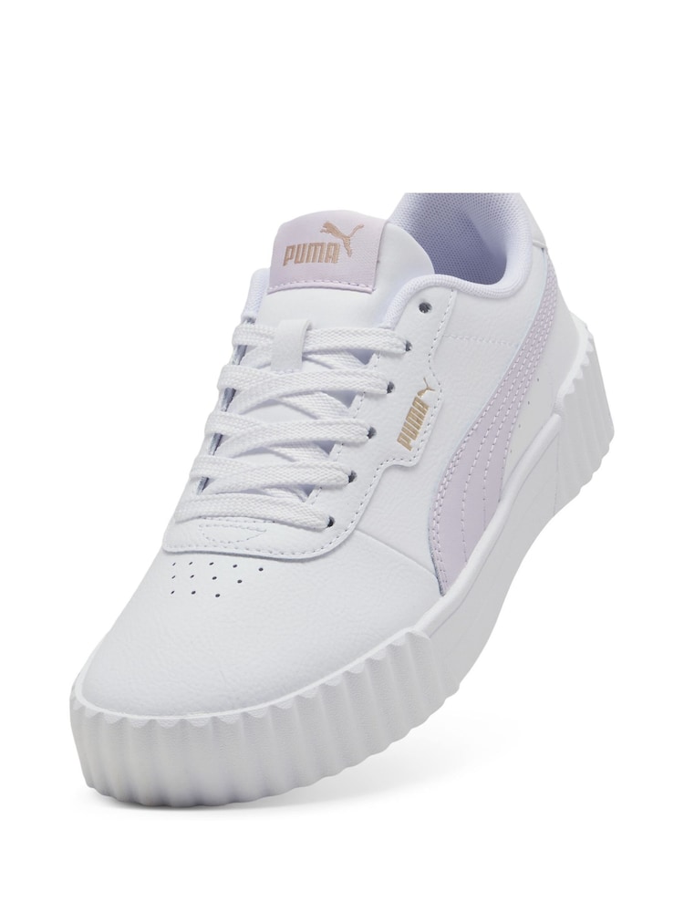 Puma White Ecru Womens Carina 3.0 Sneakers - Image 4 of 6