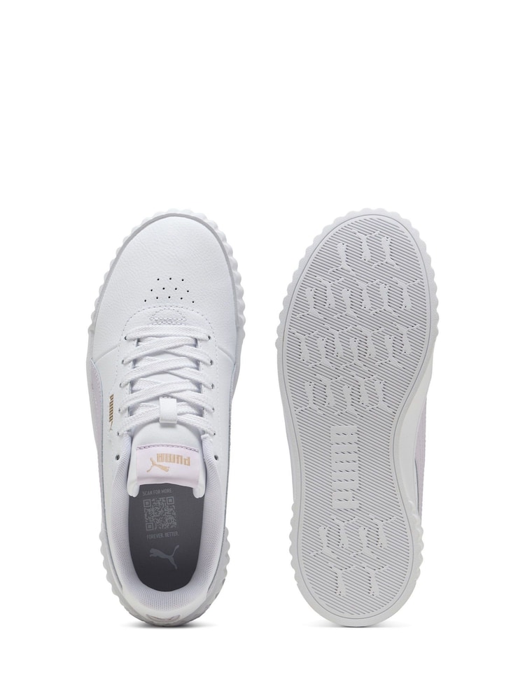 Puma White Ecru Womens Carina 3.0 Sneakers - Image 5 of 6