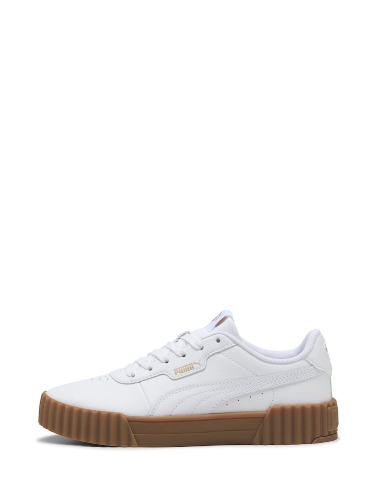 Puma White cream Womens Carina 3.0 Sneakers - Image 2 of 6