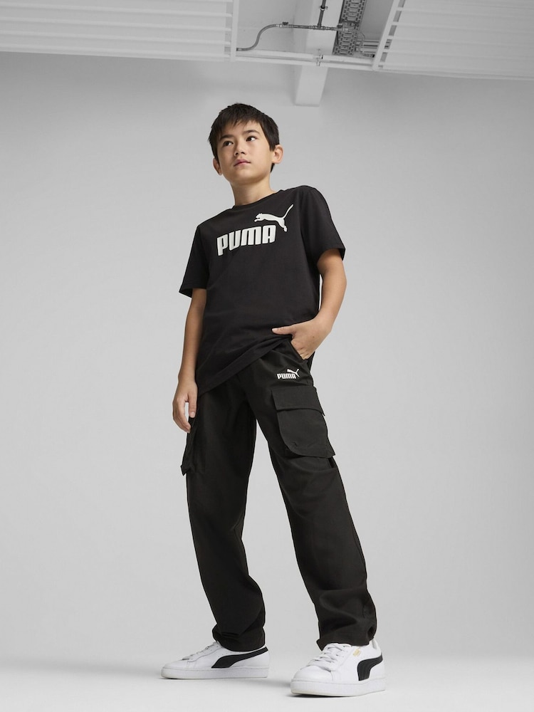 Puma Black ESS No. 1 Logo Woven Cargo Pants - Image 1 of 3 Puma Black ESS No. 1 Logo Woven Cargo Pants - Image 1 of 3