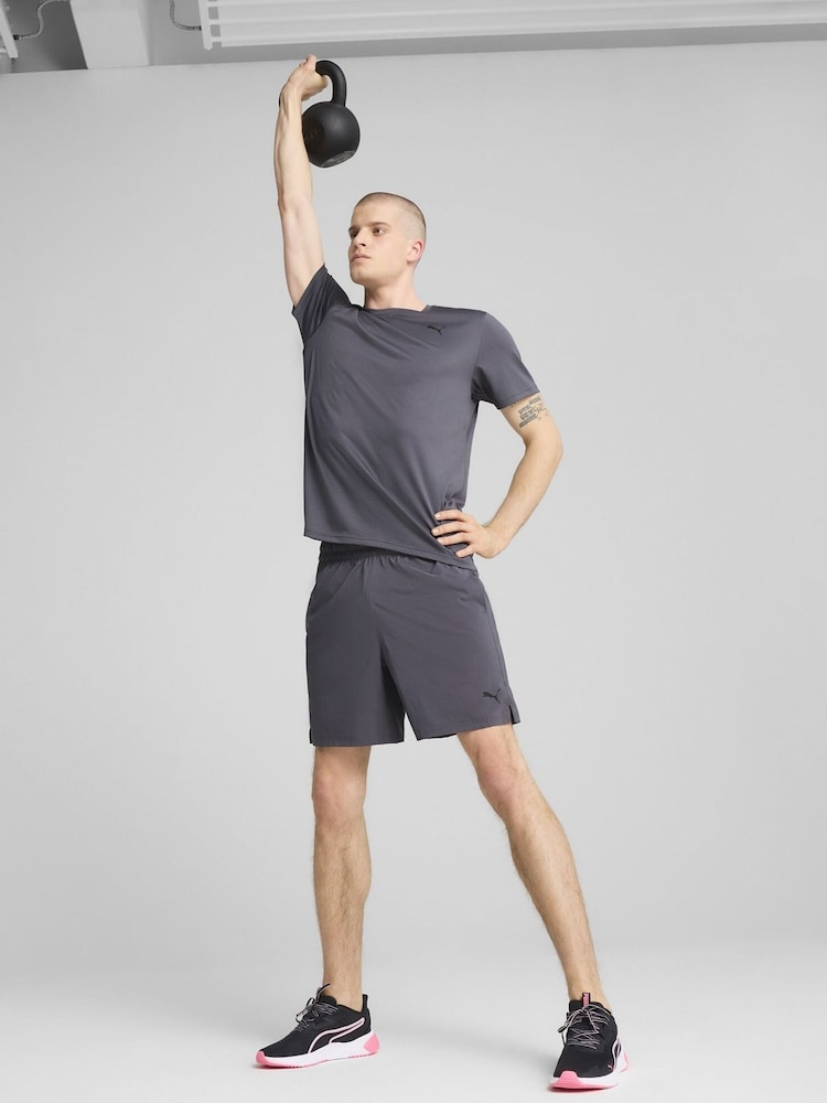 Puma Grey Mens Tad Essentials Solid Cat T-Shirt - Image 1 of 5