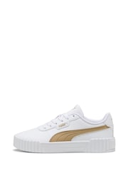 Puma White/Grey Womens Carina 3.0 Aqua Metallics Sneakers - Image 2 of 6