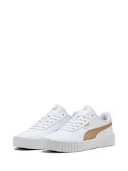 Puma White/Grey Womens Carina 3.0 Aqua Metallics Sneakers - Image 3 of 6