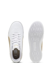 Puma White/Grey Womens Carina 3.0 Aqua Metallics Sneakers - Image 4 of 6