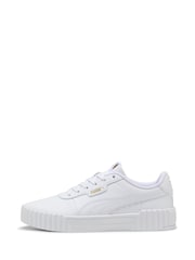 Puma White Womens Carina 3.0 Sneakers - Image 2 of 6