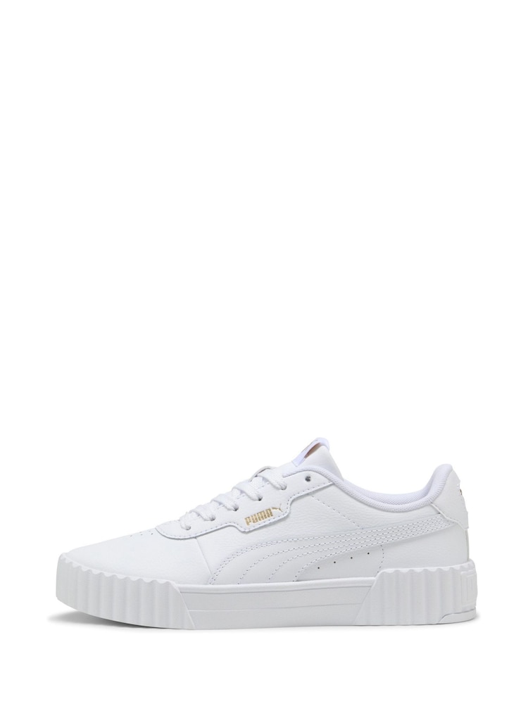 Puma White Womens Carina 3.0 Sneakers - Image 2 of 6