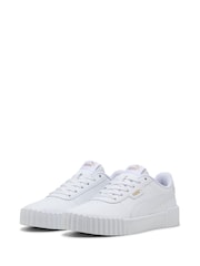 Puma White Womens Carina 3.0 Sneakers - Image 3 of 6