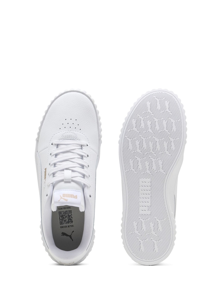 Puma White Womens Carina 3.0 Sneakers - Image 4 of 6