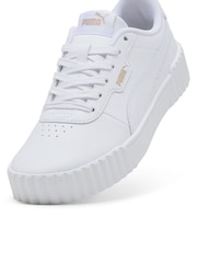 Puma White Womens Carina 3.0 Sneakers - Image 5 of 6