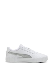 Puma White Womens Carina 3.0 Aqua Metallics Sneakers - Image 1 of 6