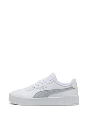 Puma White Womens Carina 3.0 Aqua Metallics Sneakers - Image 2 of 6