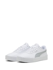 Puma White Womens Carina 3.0 Aqua Metallics Sneakers - Image 3 of 6