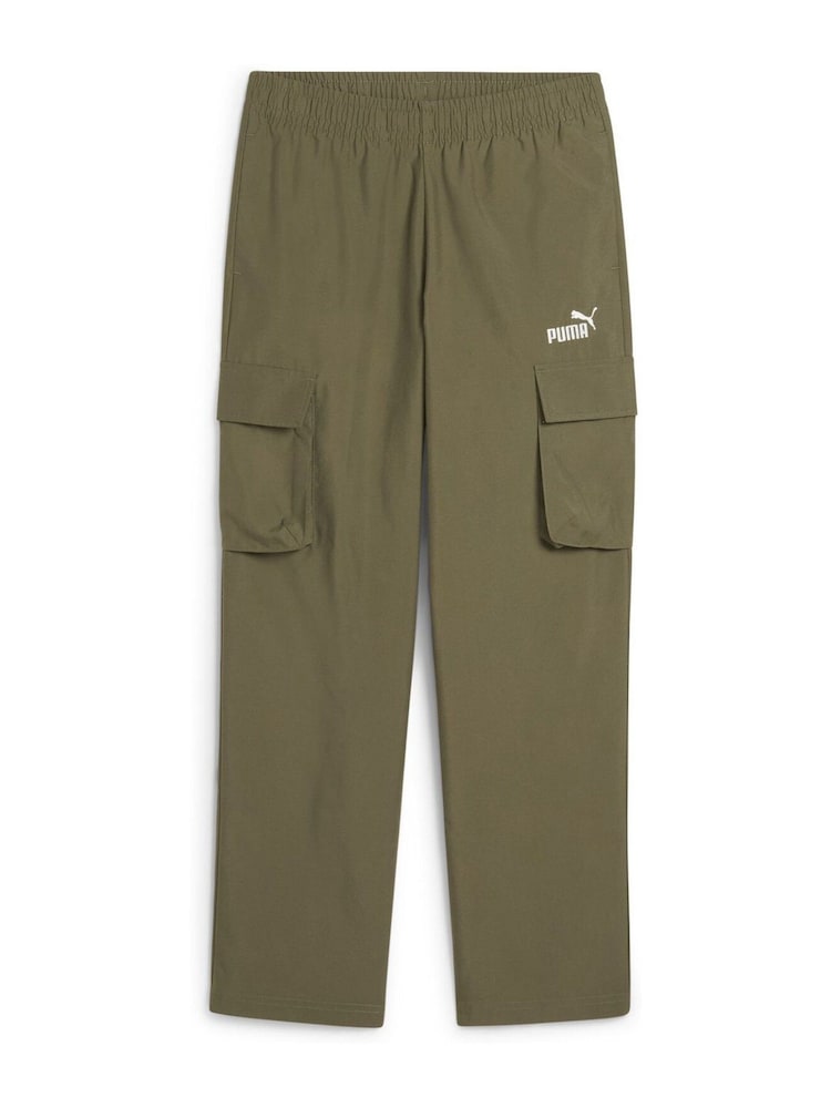 Puma Green Boys ESS No. 1 Logo Woven Cargo Pants - Image 2 of 3
