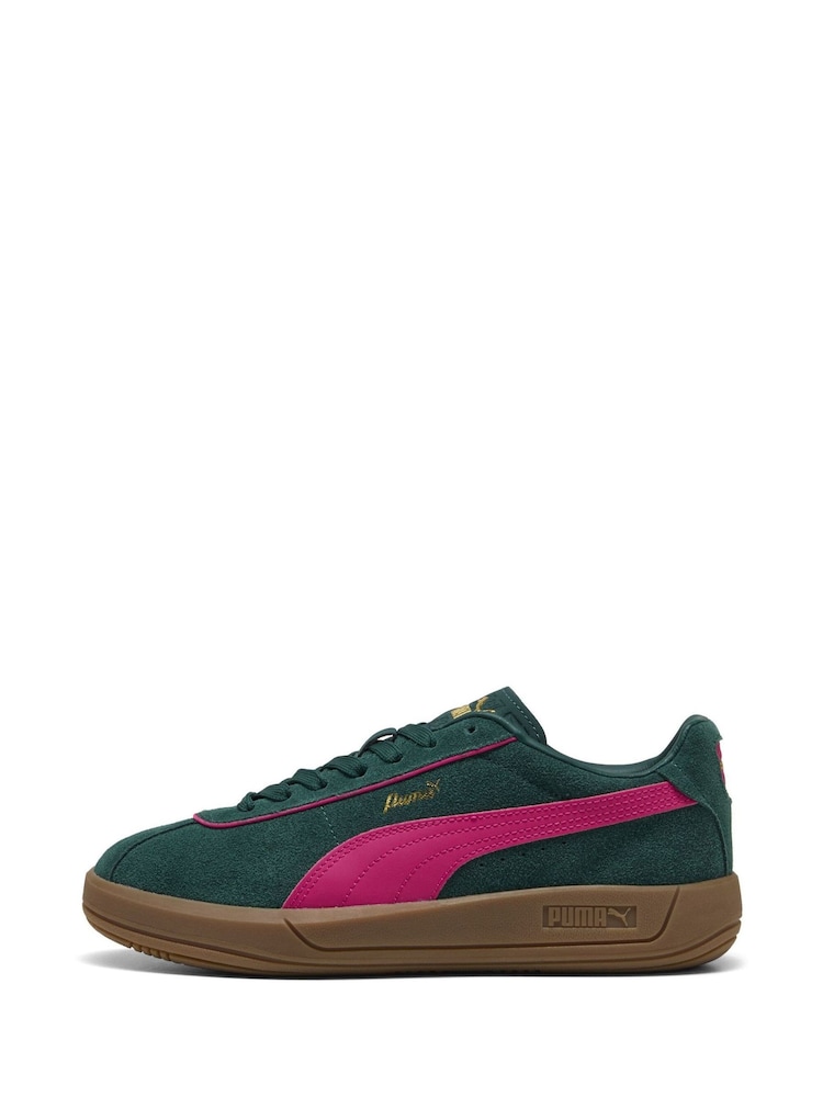 Puma Green Womens Club Klassika Suede Sneakers - Image 2 of 6