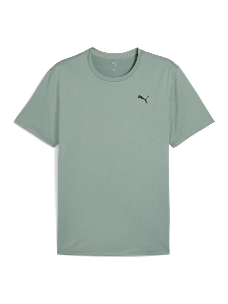 Puma Green Mens Tad Essentials Solid Cat T-Shirt - Image 2 of 2