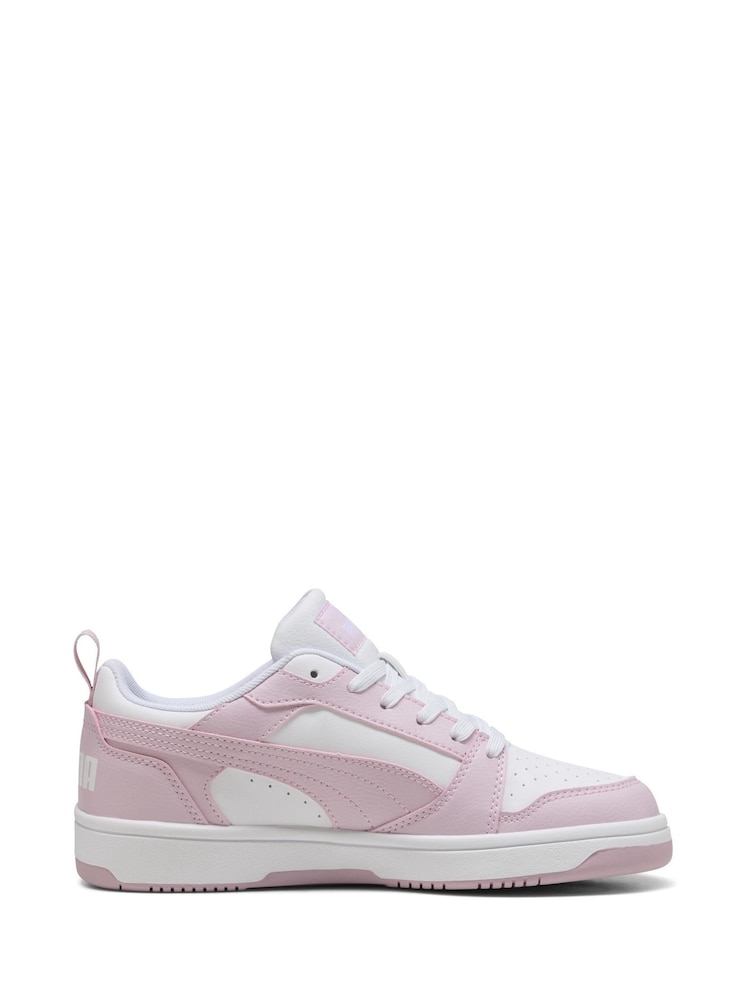 Puma cream white Mens Rebound V6 Low Sneakers Trainers - Image 1 of 6