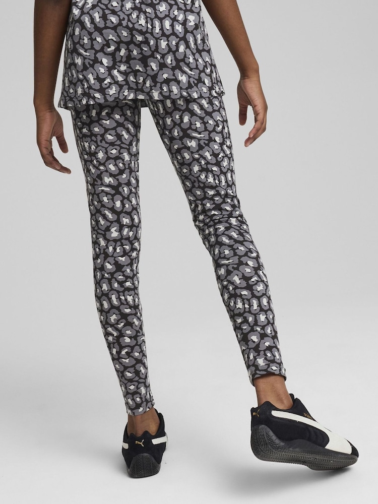 Negro - Puma Boys Animal Print Essentials Leggings - Imagen 2 de 3