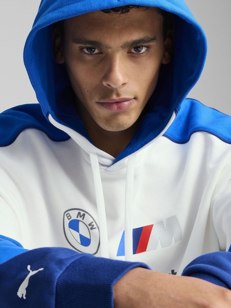 Puma Blue Mens BMW M Motorsport Lifestyle Hoodie - Image 3 of 3 Puma Blue Mens BMW M Motorsport Lifestyle Hoodie - Image 3 of 3