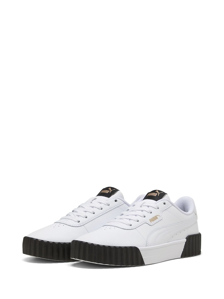 Puma White Off Womens Carina 3.0 Sneakers - Image 2 of 6