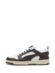 Puma perl whit Mens Rebound V6 Low Sneakers Trainers - Image 2 of 6