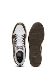 Puma perl whit Mens Rebound V6 Low Sneakers Trainers - Image 4 of 6
