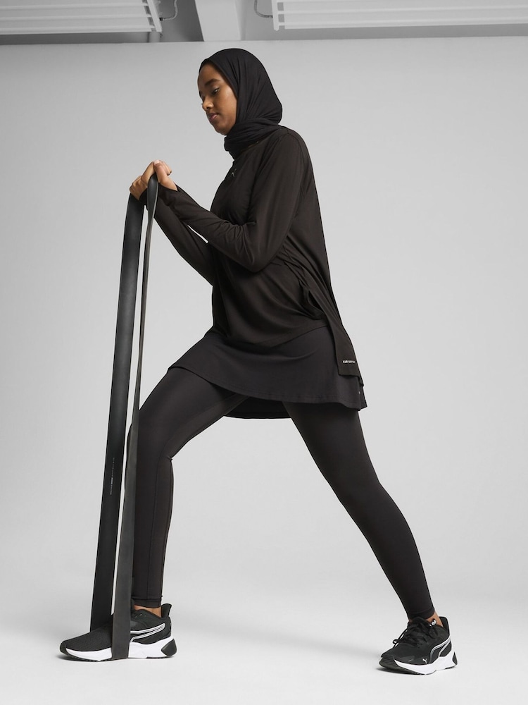 Puma Black Womens Modest 2-in-1 Running Tights - Image 2 of 5 Puma Black Womens Modest 2-in-1 Running Tights - Image 2 of 5
