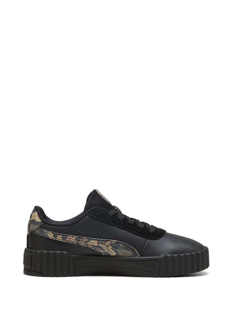 Negro - Puma Womens Carina 3.0 Snake Chic Sneakers - Imagen 1 de 6