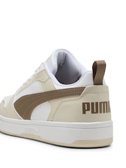 Puma White Ecru Mens Rebound V6 Low Sneakers Trainers - Image 5 of 6