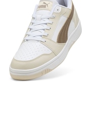 Puma White Ecru Mens Rebound V6 Low Sneakers Trainers - Image 6 of 6