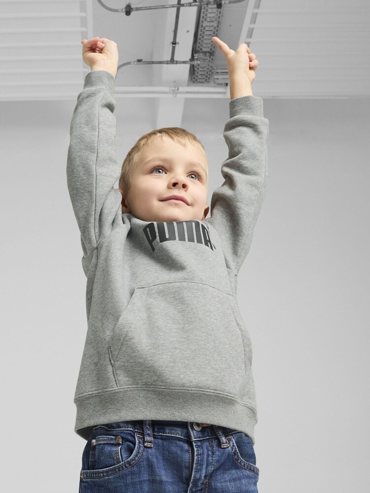 אפור - Puma קפוצ'ון פליז בייסיק עם לוגו, דגם 1 .No, לילדים - תמונה 2 מתוך 3