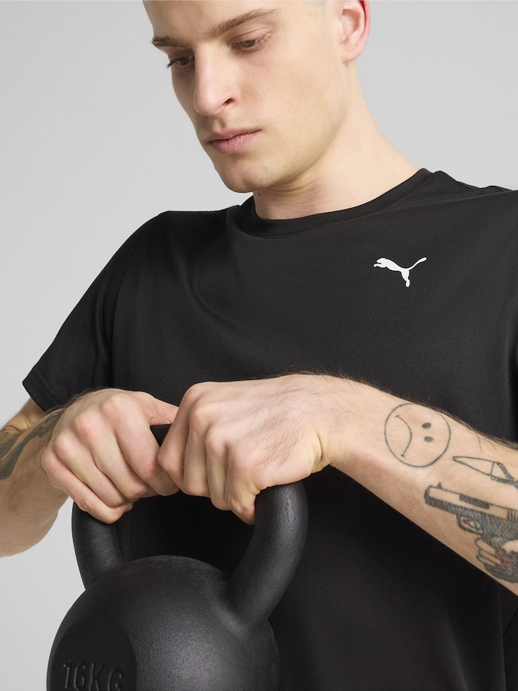 Puma Black Mens Tad Essentials Solid Cat T-Shirt - Image 3 of 5