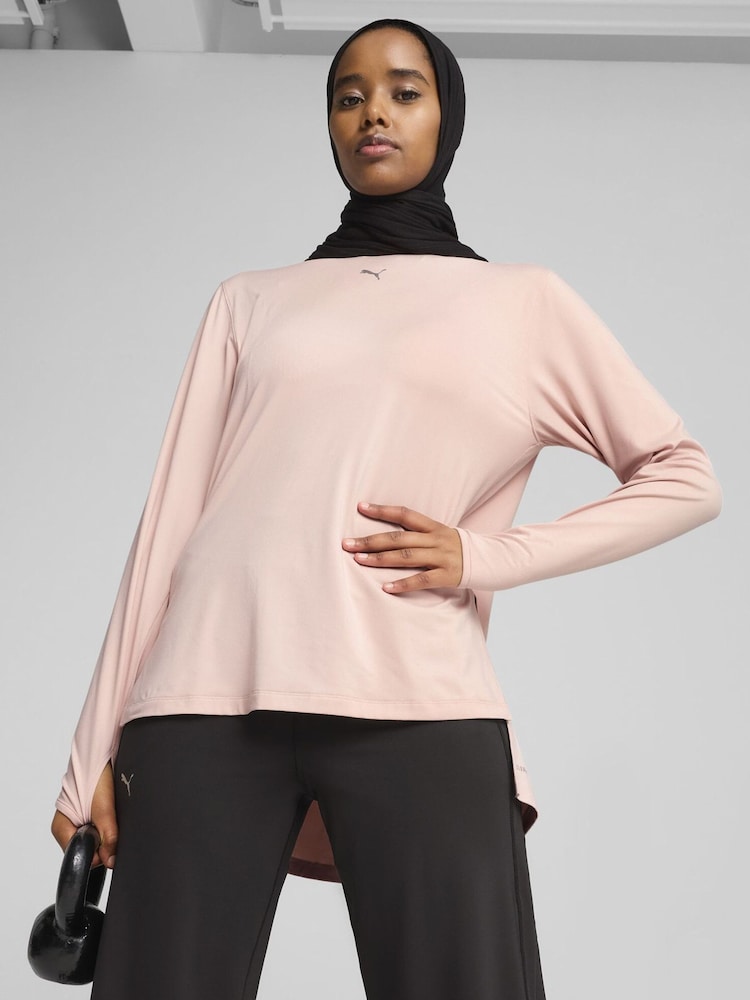 Puma Pink Womens Oversized MODEST T-Shirt - Image 1 of 5