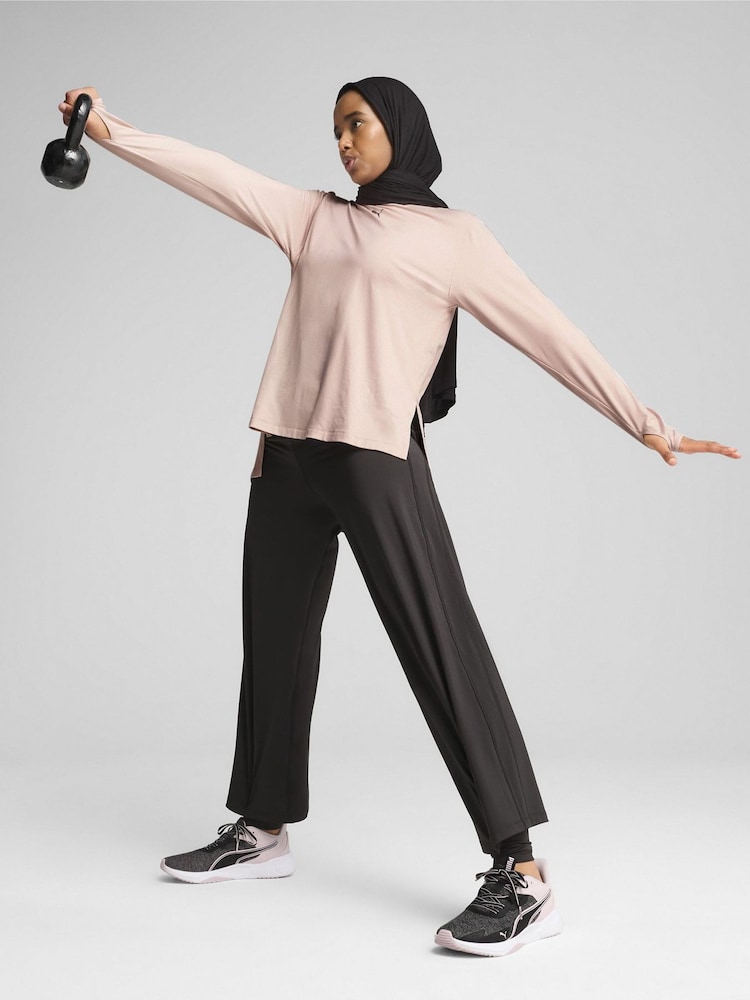 Puma Pink Womens Oversized MODEST T-Shirt - Image 2 of 5