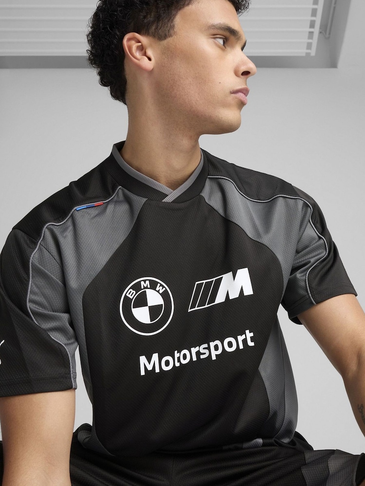 Puma Black Mens BMW M Motorsport Lifestyle Jersey - Image 3 of 5