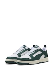 Puma Off White Mens Rebound V6 Low Sneakers Trainers - Image 3 of 6