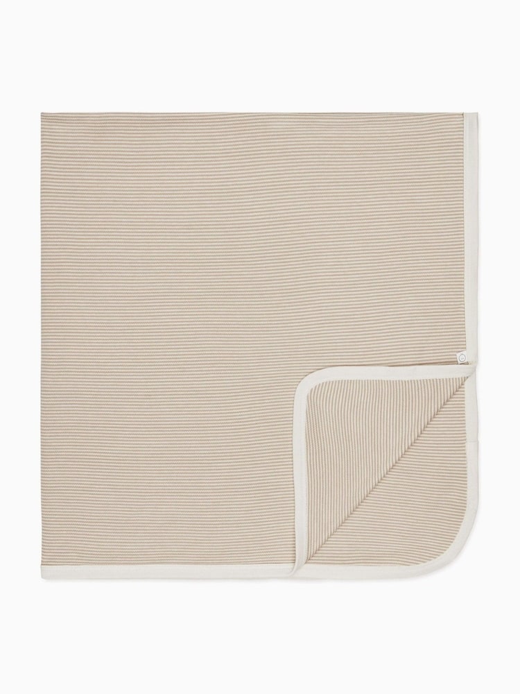 Stripe Cotton & Bamboo Soft Jersey Blanket - Image 1 of 2