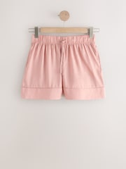 Pink Satin Jacquard Pyjama Shorts - Image 1 of 3