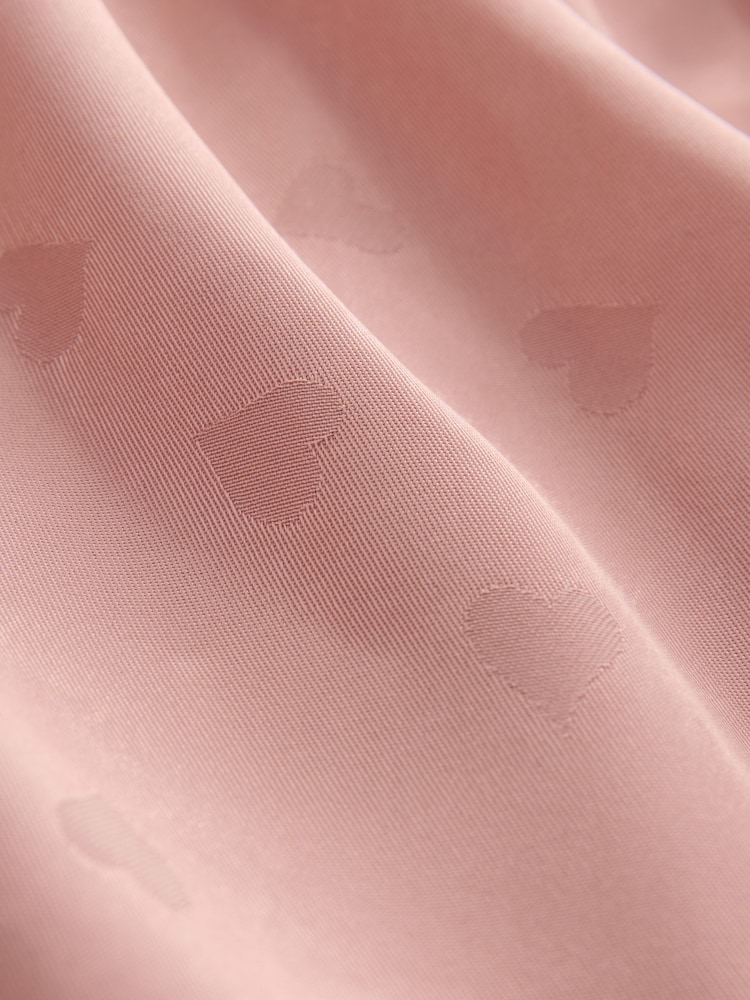 Pink Satin Jacquard Pyjama Shorts - Image 3 of 3 Pink Satin Jacquard Pyjama Shorts - Image 3 of 3