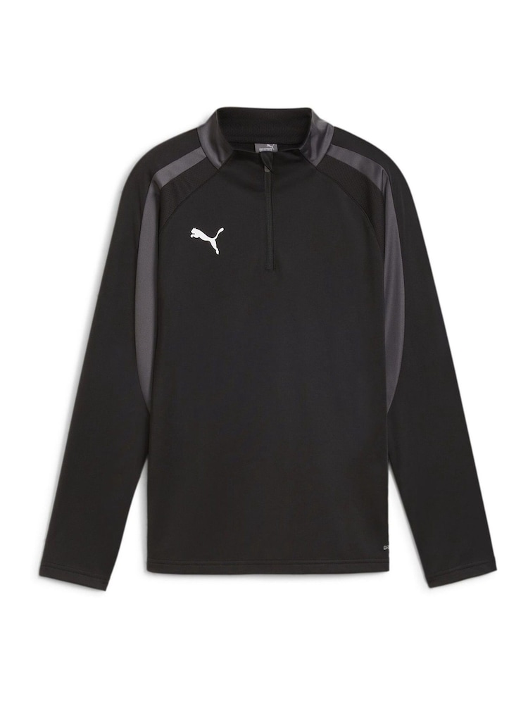Puma Black Boys individualLIGA Quarter-Zip Top - Image 1 of 2