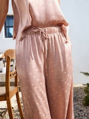 Pink Satin Jacquard Pyjama Bottoms - Image 5 of 5