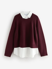 Plum Purple Mock Layer Jumper - Image 1 of 1