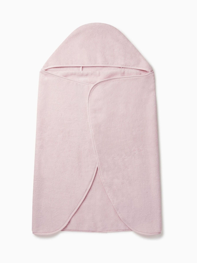 MORI Pink Organic Cotton Super Soft Kids Hooded Towel - Image 1 of 3