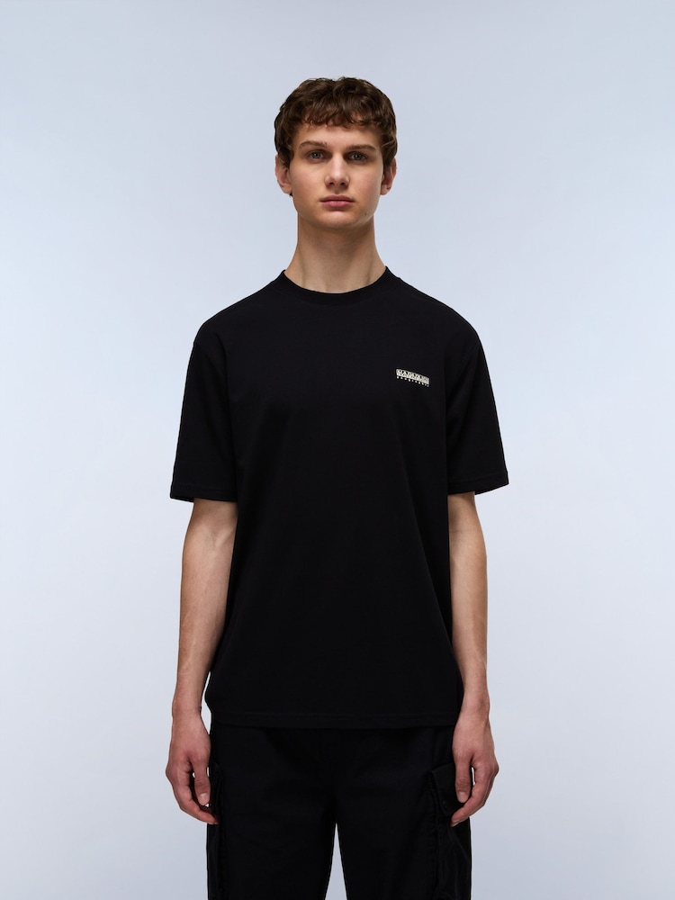 Napapijri Small Box Short Sleeve Black T-Shirt - Image 1 of 6