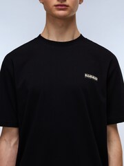 Napapijri Small Box Short Sleeve Black T-Shirt - Image 3 of 6