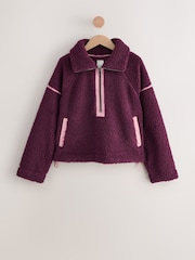 Berry Red Borg Half Zip Fleece - Image 1 of 4