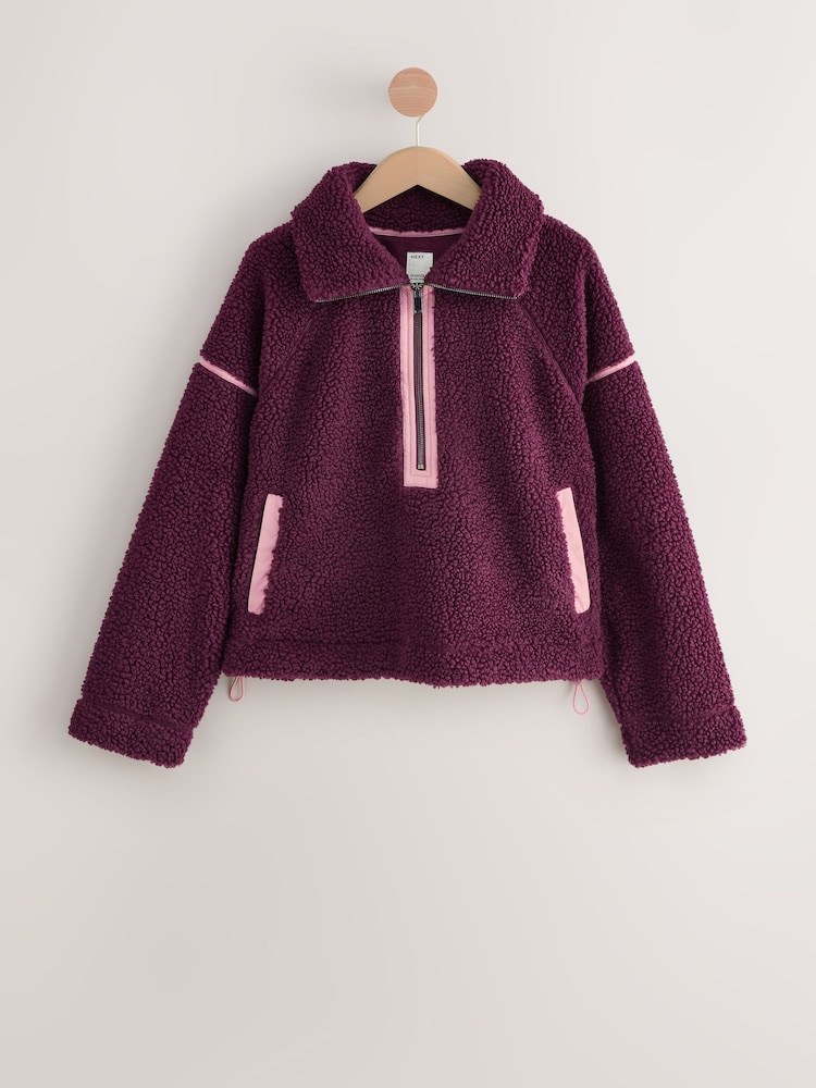 Berry Red Borg Half Zip Fleece - Image 1 of 4