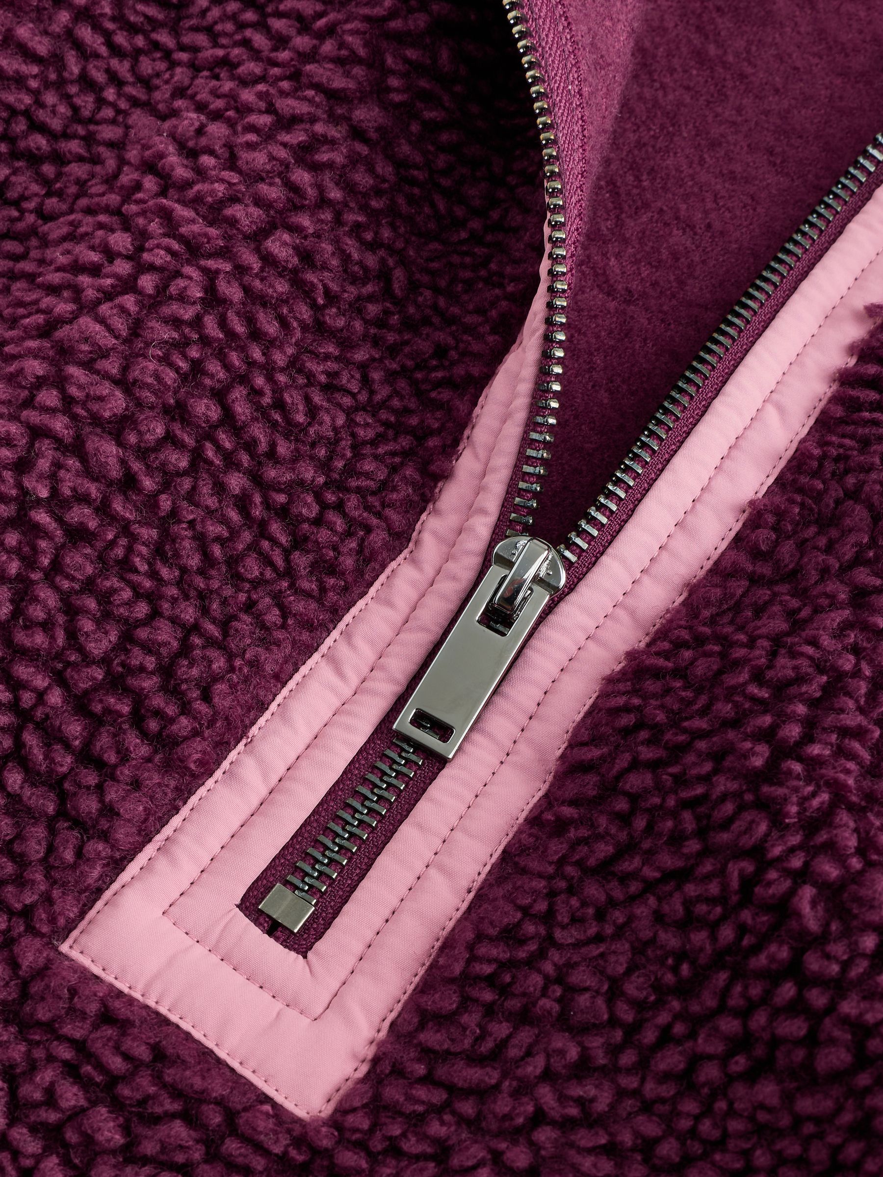 Buy Burgundy Red/Pink Half Zip Borg Fleece from Next USA