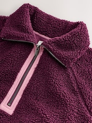 Berry Red Borg Half Zip Fleece - Image 3 of 4