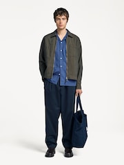 Universal Works Blue Pleated Trackpant 100% Cotton Trousers - Image 1 of 11